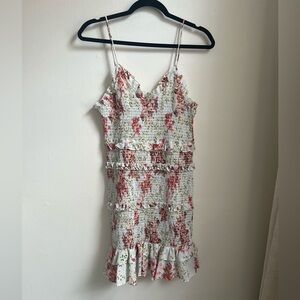 Zara floral ruffled mini dress